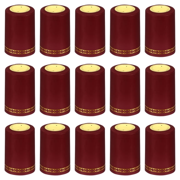 Uxcell Heat Shrink Cap for Wine Bottle, 50Pcs 33x50mm Wine Shrink Wrap Cover Flower Pattern Red
