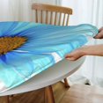 thumbnail image 4 of Round Fitted Tablecloth with Elastic Blue Daisy Bright Flowers Round Outdoor Tablecloths Fitted Table Covers for Round Tables Waterproof Reusable Vinyl Table Cloth for Indoor and Outdoor 62"-68", 4 of 7