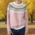 thumbnail image 2 of Fair Isle Sweaters Women Knit Sweater Winter Warm Pullover Oversized Casual Turtleneck Soft Cozy Yarn Thick Patterned Top Sweaters Top, 2 of 4