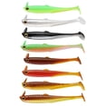 thumbnail image 2 of Soft Bait Fishing Tackle Set, Paddle Tail Swimbait, Bass Fishing Lure, Durable Soft Plastic, Lifelike Action, 8 Pieces 3 Inch Mixed Color T-Tail Soft Silicone Fishing Lures,, 2 of 7
