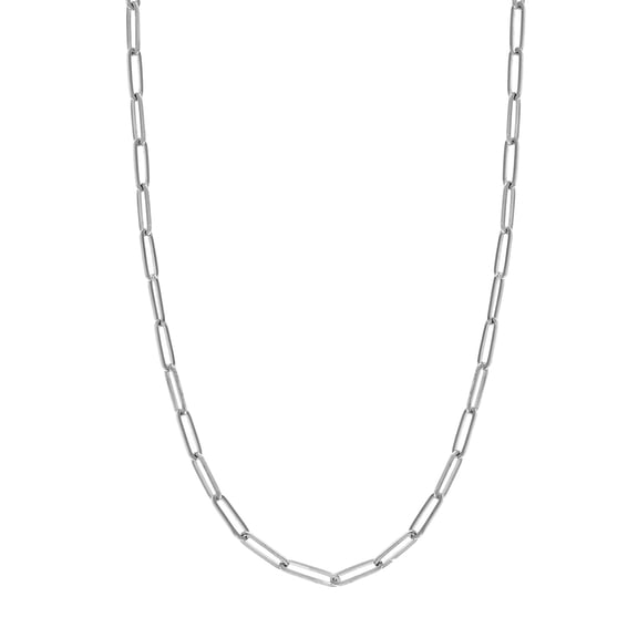 925 Sterling Silver Rhodium Plated 5mm Paper Clip Chain Necklace With Lobster Claw Closure Lock Closure Chain Necklace f