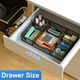 thumbnail image 4 of Desk Drawer Organizer, Metal Mesh Drawer Organizer Tray with 6 Adjustable Compartment, Tray Organizer for Desktop, Black, 1PC, 4 of 7