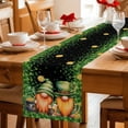 thumbnail image 5 of St. Patrick's Day Table Runner - 90 Inch Long Green Lucky Shamrocks Harp Beer Black Cotton and Linen Blended Dress Scarves Farmhouse Table Runner for Kitchen Dining, Coffee Table, 13" x 90", 5 of 8