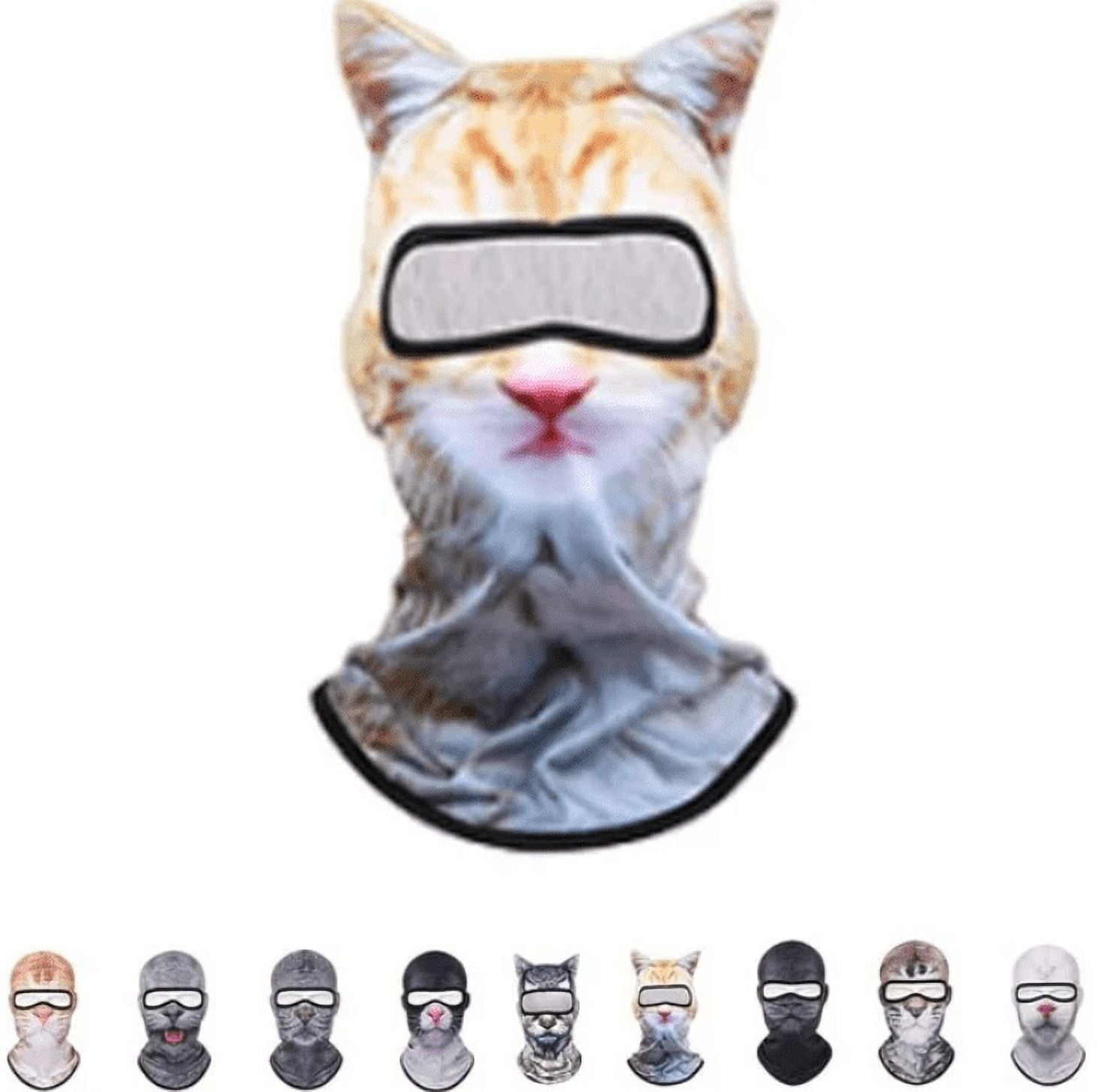 Cat Ski Mask Funny 3D Animal Printed Ski Balaclava Breathable Full