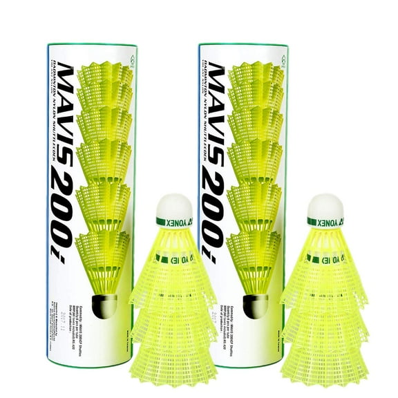 YONEX Mavis 200i Nylon Shuttle - Yellow (Slow, 75, Pack of 12)