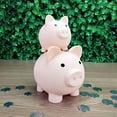 thumbnail image 2 of Pink Piggy Banks, Piggy Bank for Girls Boys Kids A New for White Piggy Bank for Boys,Girls,Kids,Adult Coin Bank (Pink), 2 of 12