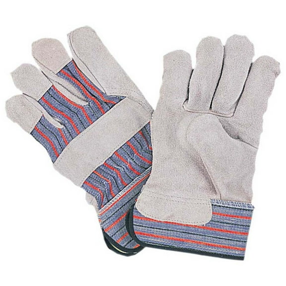 HAWK (2 Pack) Men's Split Leather Safety Gloves | Size Large (L) | Reinforced Tips & Knuckles | Gauntlet Cuff | Ultimate Hand Protection