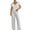 White, variant on HAiming Women's 2 Piece Knit Outfits Casual V Neck Short Sleeve Tops and Straight Leg Pants Set Comfy Loungewear