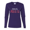 thumbnail image 3 of Normal Isnâ€™t Coming Back Jesus Is Inspirational/Christian Womens Graphic Long Sleeve T-Shirt, Purple, XX-Large, 3 of 5