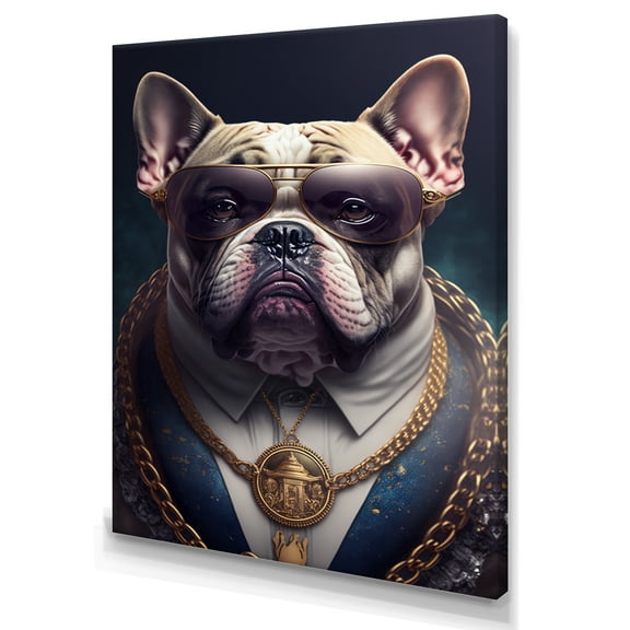 Designart Mafia Frenchie I Canvas Wall Art