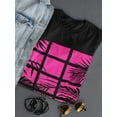 thumbnail image 3 of Window Pink Neon And Palm Trees T-Shirt Women -Image by Shutterstock, Female 3X-Large, 3 of 4