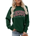 thumbnail image 4 of YUEHUA Christian Sweatshirts for Women Jesus Sweatshirt Religious Faith Long Sleeve Graphic Shirts Pullover Tops Sweater, 4 of 6