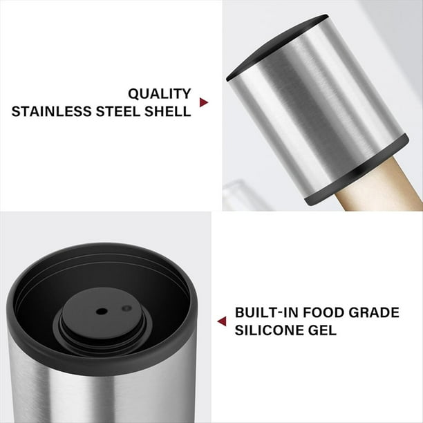 Tapón de Vino, Tapón de Botella de Vino A Prueba de Fugas Al Vacío, Sellador de Vino Reutilizable, Corchos de Vino Se Mantiene Fresco, Regalos para Amantes del Vino