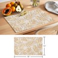 thumbnail image 6 of Tan Willow Leaves Placemats Set of 4 Modern Dotted Boho Minimalist Art Place Mats Indoor Wipeable Table Mats Washable Cloth Dining Table Placemats for Kitchen Holiday Party Home Decor 13x19 Inch, 6 of 9
