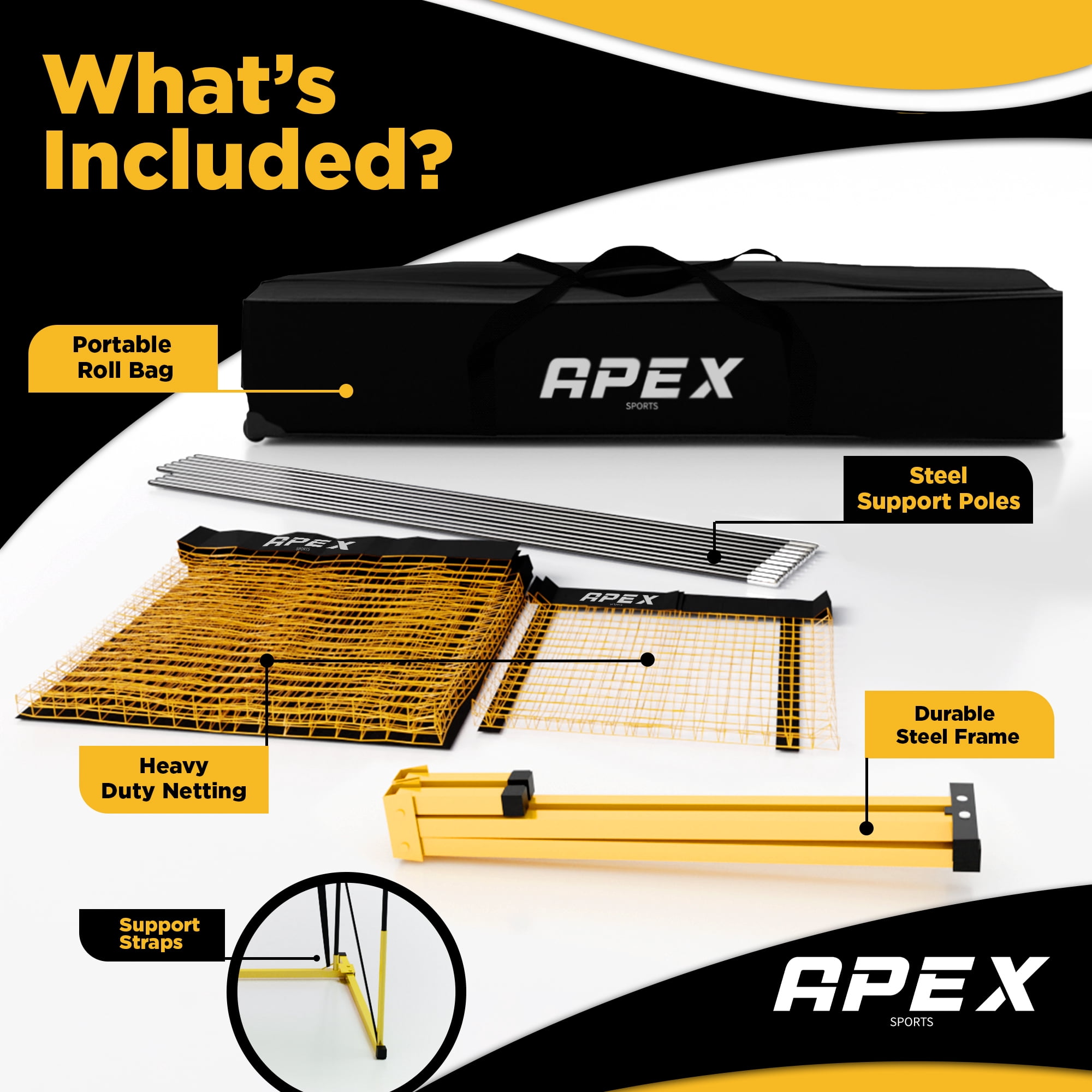 Volleyball Training Net Equipment System - Sturdy, Adjustable, and Portable | Improve Accuracy, Technique, and Skills | Ideal for Indoor/Outdoor Use | Easy Assembly & Storage |