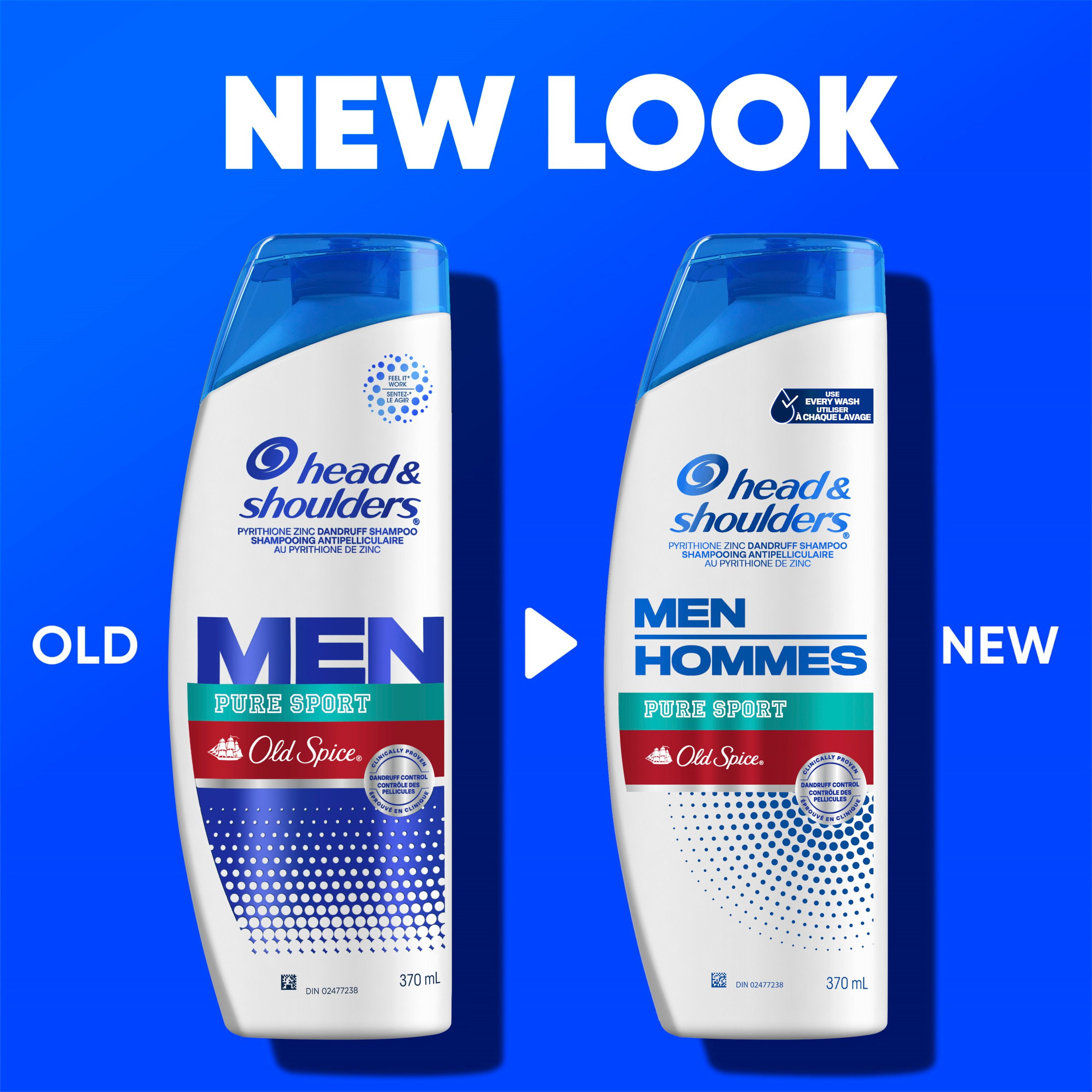 Shampooing Head & Shoulders Old Spice Pure Sport POUR HOMMES 370 ml