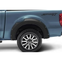 Bushwacker by RealTruck Pocket/Rivet Style Rear Fender Flares | 2-Piece Set, Black, Smooth Finish | 20122-02 | Compatible with 2019 - 2023 Ford Ranger