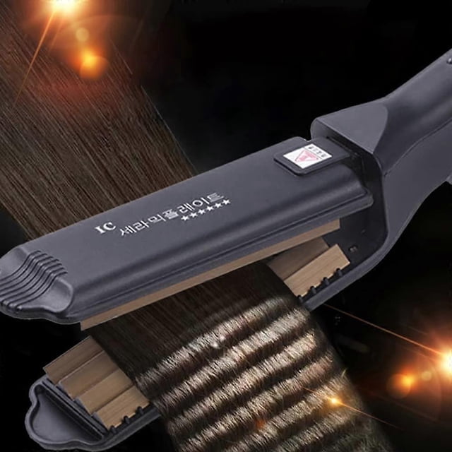 Professional Hair Crimper and Waver with Titanium Ceramic Plates for Fast Heating and Frizz Finish