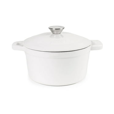 BergHOFF Neo 3 Qt Cast Iron Round Covered Dutch Oven, White