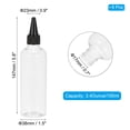 thumbnail image 2 of Uxcell 6 Pcs 3.4oz(100ml) Botella Plástica Dispensadora con Tapa de Giro Negra, Transparente, 2 of 7
