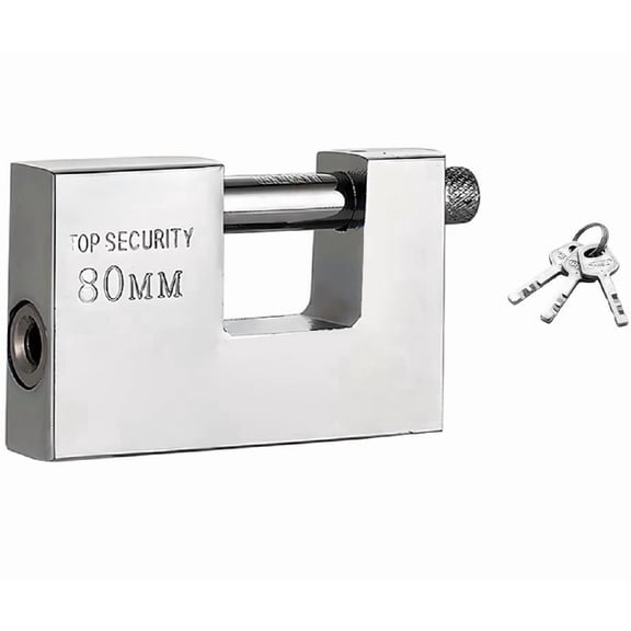 Heavy Duty Shipping Container Lock Hardened Steel Shackle Weather Resistant Padlock for Outdoor Storage Shed Garage Fence with 3 Keys Silver