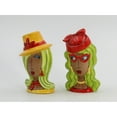 thumbnail image 4 of Ceramic African American Ladies Salt and Pepper Shakers Yellow Red, 4 of 5