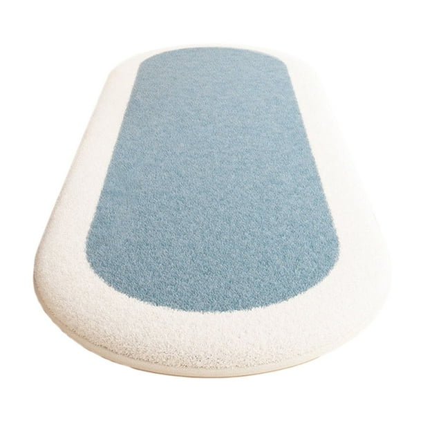Alfombra ovalada suave y mullida para dormitorio, alfombra larga de felpa para sala de estar, antideslizante, absorbente de agua, de terciopelo y vellón, lavable, para el hogar, baño y entrada.