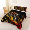 thumbnail image 2 of Manfei Sporty Motorbike Full Size Comforter Sets,Extreme Games Bedding Comforter Set,Yellow Red,Black Reversible,3-Piece,1 Comforter and 2 Pillowcases, 2 of 7