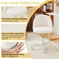 thumbnail image 4 of Silla de tocador VINGLI de felpa teddy blanca con ruedas, 4 of 9
