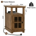 thumbnail image 3 of FAGAGA End Tables with Charging Station for Living Room,Wooden Nightstand with Storage for Bedroom,Light Brown, 3 of 11