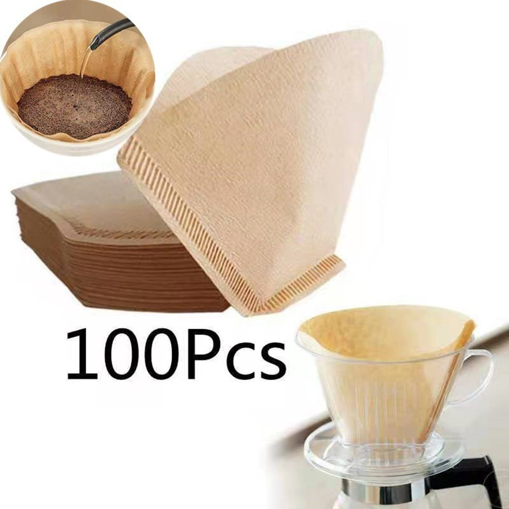100x Unbleached Natural Brown Coffee Filters #4 for 2-4 Cup Coffee Maker