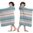 thumbnail image 4 of Pink and Blue Geometric Striped Pattern Hooded Bath Towel，50"x30" for Ages 3 To 12 Kids, Quick Dry Lightweight Soft Microfiber Hood Beach Towel Cover Up for Kids, 4 of 7
