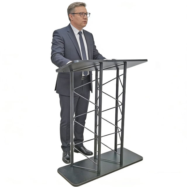 FixtureDisplays® Metal Truss Podium Double Width Modern Design 13137