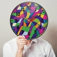 thumbnail image 6 of Yayeee Wall Clock Battery Operated 9.5" Silent Quartz Non-Ticking for Living Room Decor, Colorful Plaid, 6 of 8