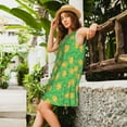thumbnail image 2 of Fuzoiu Pumpkin Leaves Print Women's Sleeveless Dress,Summer Dresses for Women,Casual Sundresses,Beach Sleeveless T-shirt Swing Dress with Pockets, 2 of 7