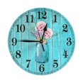 thumbnail image 1 of Reloj de pared con flores rústicas en Mason - Reloj de pared silencioso de 10 pulgadas que no hace tictac - Estilo rústico retro campestre decorativo para sala de estar, cocina, hogar, baño y, 1 of 7