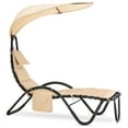 thumbnail image 3 of Mcombo Outdoor Chaise Lounge Chair w/Adjustable Canopy, Adjustable Cushioned, Sun Lounger 4097（Beige）, 3 of 10