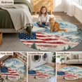 thumbnail image 6 of Independence Day Washable Round Area Rug 8 ft, Mountains Forests American Flag, Soft Non Slip Rugs Stain Repellent Indoor Felt Carpet for Living Dining Room Bedroom Home Office, 6 of 9