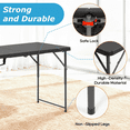 thumbnail image 6 of XF XINFENG 4ft Folding Table Plastic Portable Tables w/Handle for Events, Camping, Indoor & Outdoor Use，Black, 6 of 7