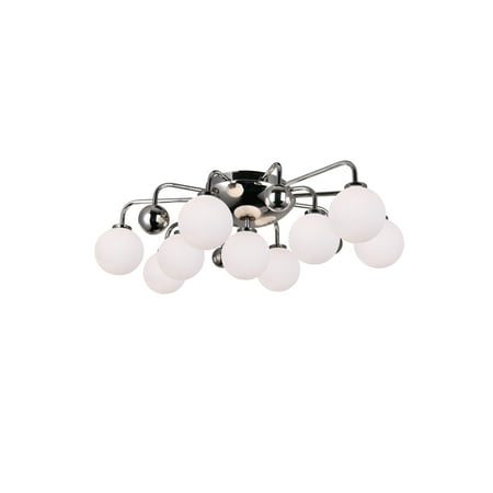 

9 Light Flush Mount with Polished Nickel Finish