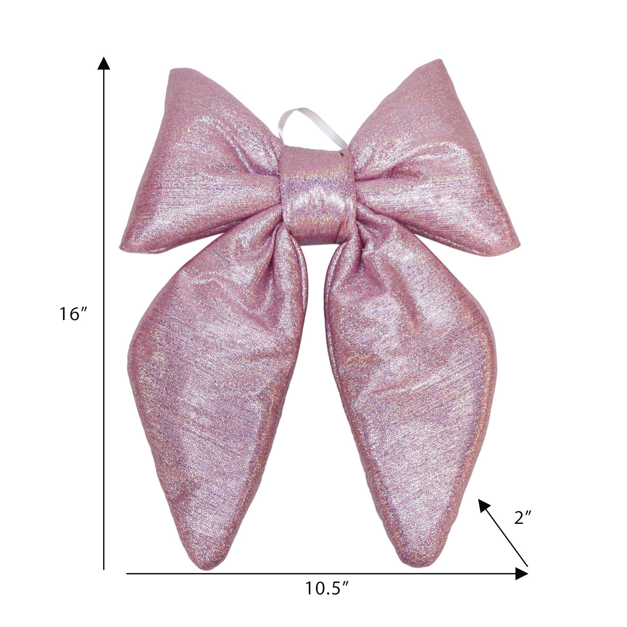 Holiday time hanging iridescent pink bow Decoration,16 inch height,pink colour