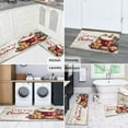 thumbnail image 6 of Christmas Kitchen Rug Set of 2 Non Skid Kitchen Mats for Floor,Happy Christmas Gingerbread Man Pine Branches Kitchen Floor Mat for Bathroom,Room Door (47x17+30x17in), 6 of 7