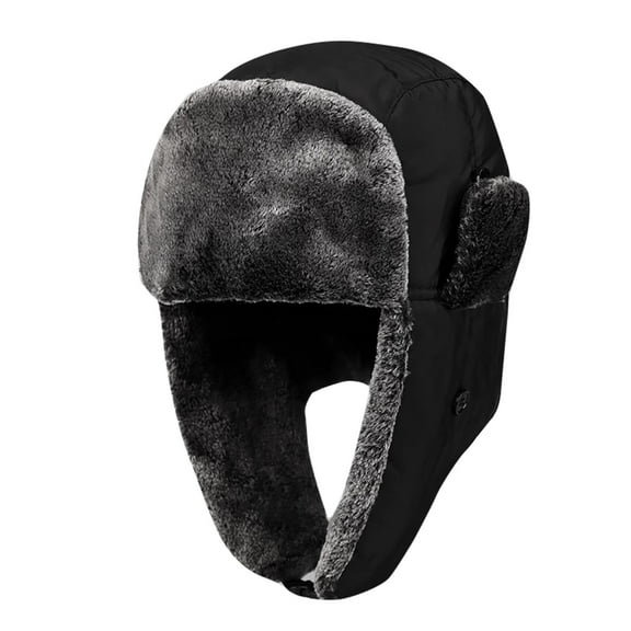 Winter Wool Ear Hat Women Warm Trapper Ushanka Cap Outdoor Ski Double Dime Hat Double H Hat Ear Caps Winter Extra Large Winter Hats for Men Trapper Women Limousine Hat Uncle Hat Cool Weather