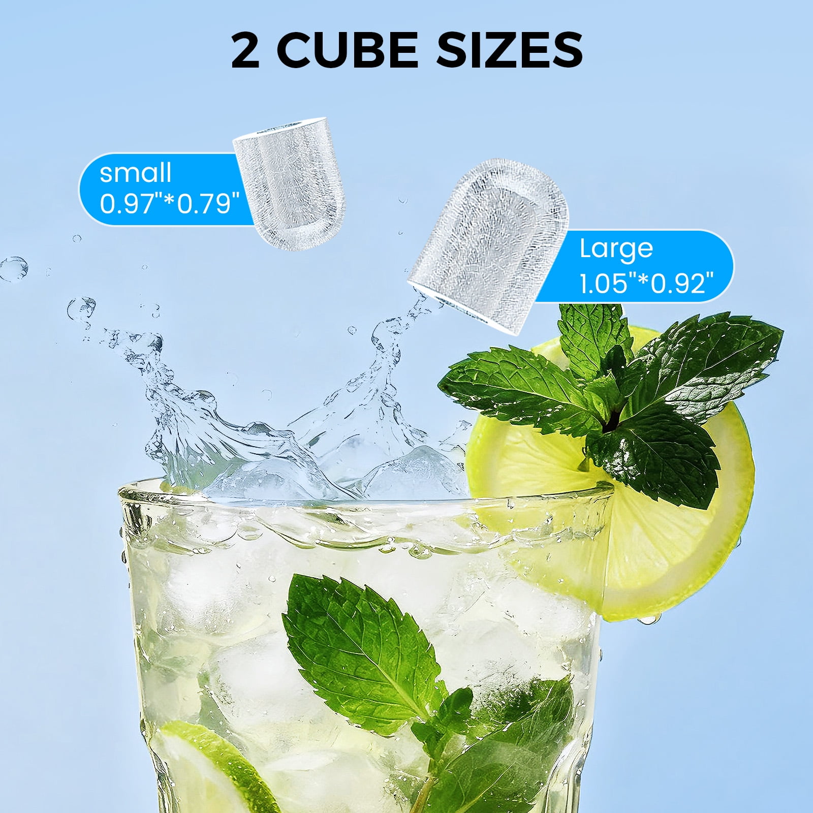 KNDKO Ice Maker, 26lbs in 24Hrs, 8 Cubes in 6 Mins, 0.8L Tank & 1.1lb Storage, Auto Clean with Basket & Scoop, Portable for Home/Kitchen/Camping/RV
