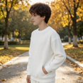 thumbnail image 6 of SJLDQY Boys' Sweatshirts Casual Long Sleeve Crewneck Pullover Tops Fall Winter Outfits Solid Color Sweatshirt, 6 of 9