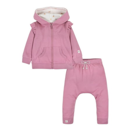 

Little Star Organci Baby Girls 2Pc Hoodie & Harem Jogger Set Size Newborn-24M