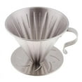 thumbnail image 3 of Pour Over Cone Coffee Dripper Stainless Steel Single Serve Brewer Filter - L, 3 of 6