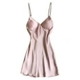 thumbnail image 6 of GHSOHS Robes for Women Sleepshirt Women's Nightgowns Women Sleepwear Satin Nightgown Mini Slip Chemise Short Nightwear Nightie for Women Sleepshirt Robe Pajamas Homewear, 6 of 6