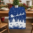 thumbnail image 2 of Navy Blue Christmas Dresser Scarf Farmhouse, Dining Table Decorations for Wedding/Parties, Xmas Elk Tree Snowflake Table Runner 72 Inches Long for Kitchen Dining, 13 x 72 In, 2 of 9