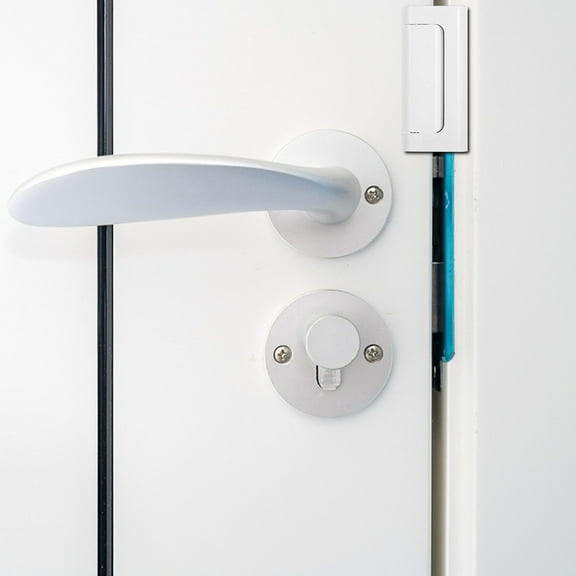 MLINS Door Lock Metal Door Reinforcement Lock With Screws Kids Safety Top Front Door Lock High Security Door Locks Latch For Inside Swing Door Chain White